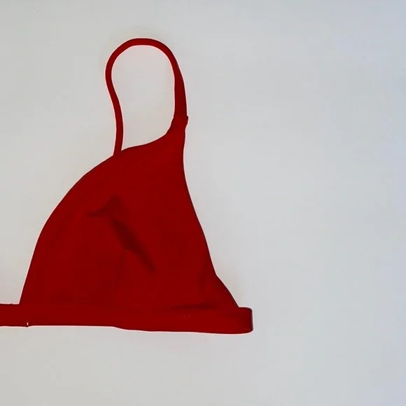 khy Classic Triangle Bikini Top in Cherry Red - Picture 3 of 6